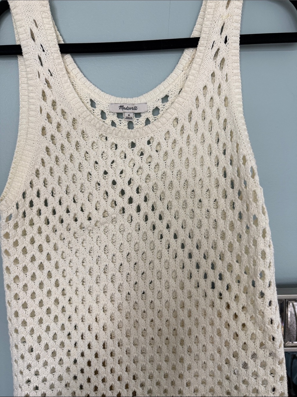 Madewell Open-Knit Cream Sleeveless Sweater